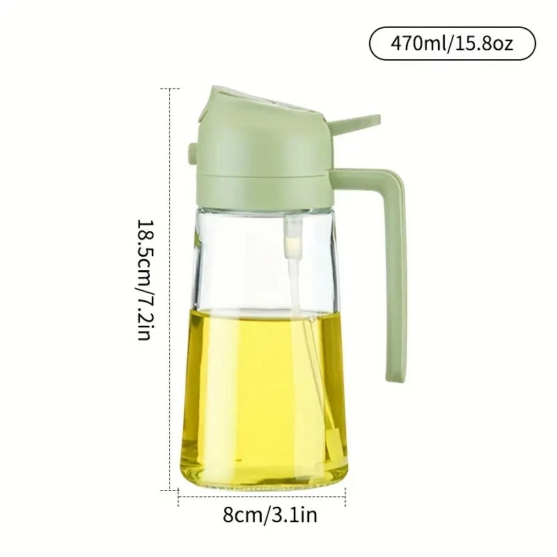 2 In1 Oil Spray Pot Kitchen Household Edible Olive Oil Sprayer Bottle Dispenser Oil Jar Atomized Cruet BBQ Roasting Picnic Tool