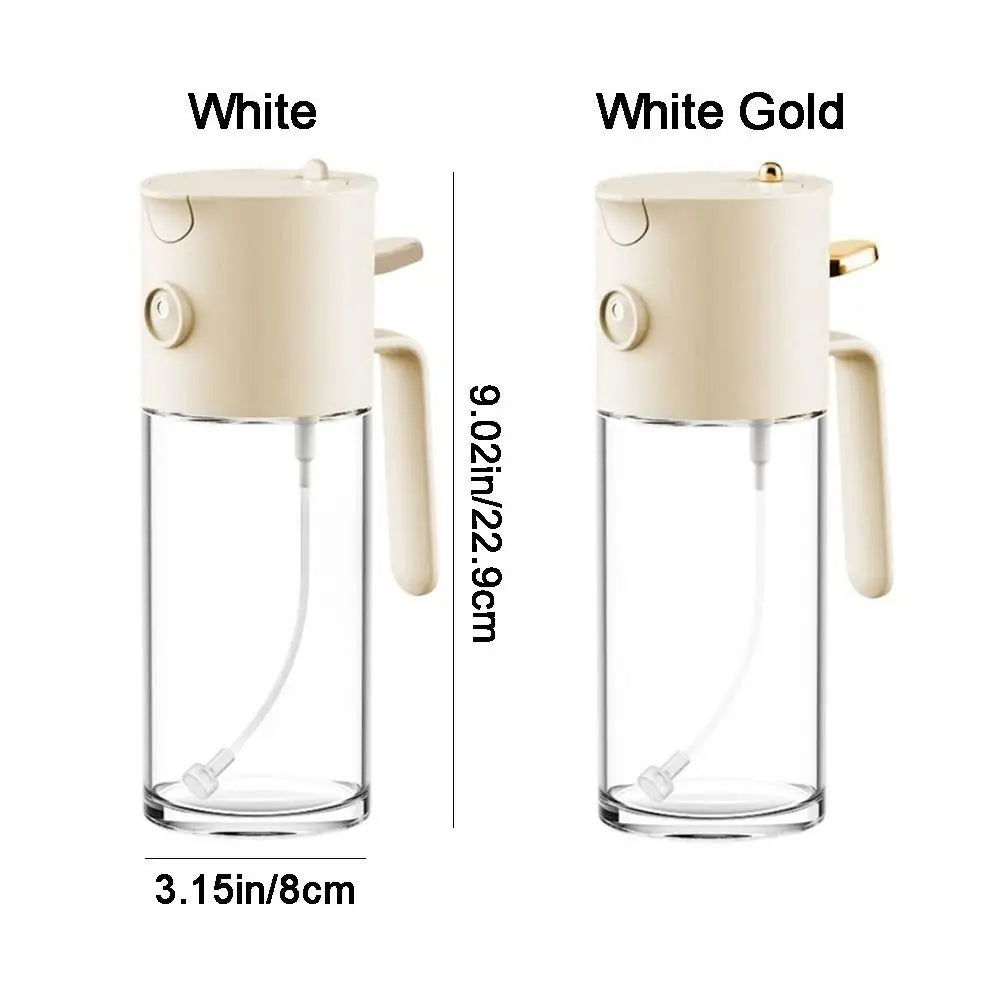 Practical 580 ML 2-in-1 Oil Sprayer Automatic Glass Oil Dispenser Refillable Leak-Proof Cooking Oil Tank BBQ