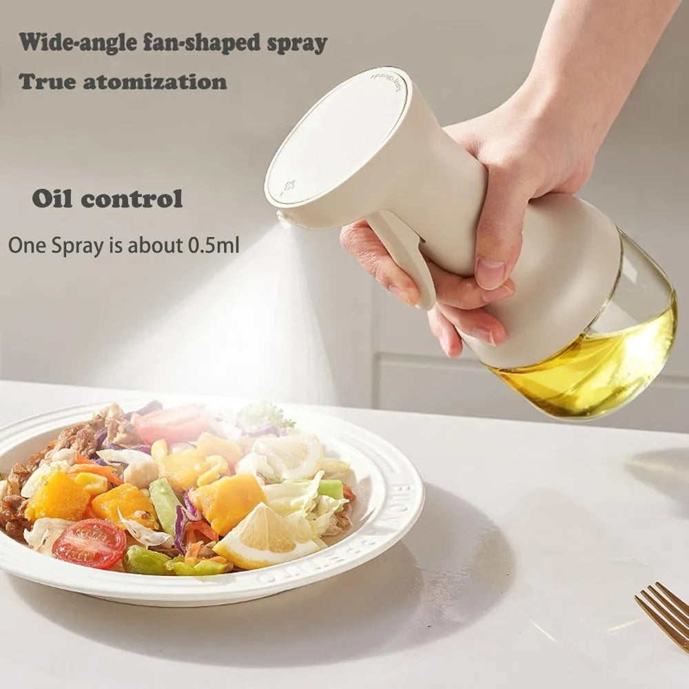 Oil Sprayer for Cooking 280ml Glass Oil Spray Bottle Wide Fan Mist Olive Oil Dispenser Air Fryer BBQ Salad Kitchen Tool