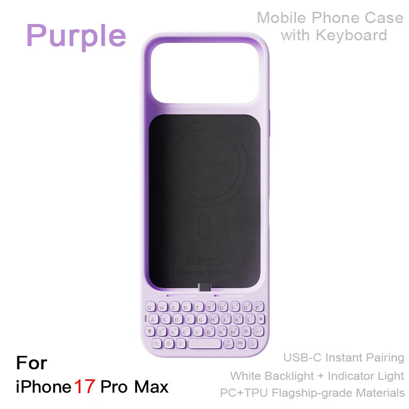 Mobile Phone Case with Keyboard All-in-One Magnetic-Attachment External Keyboard Phone Case For iPhone 16 Pro Max 17 Pro Max