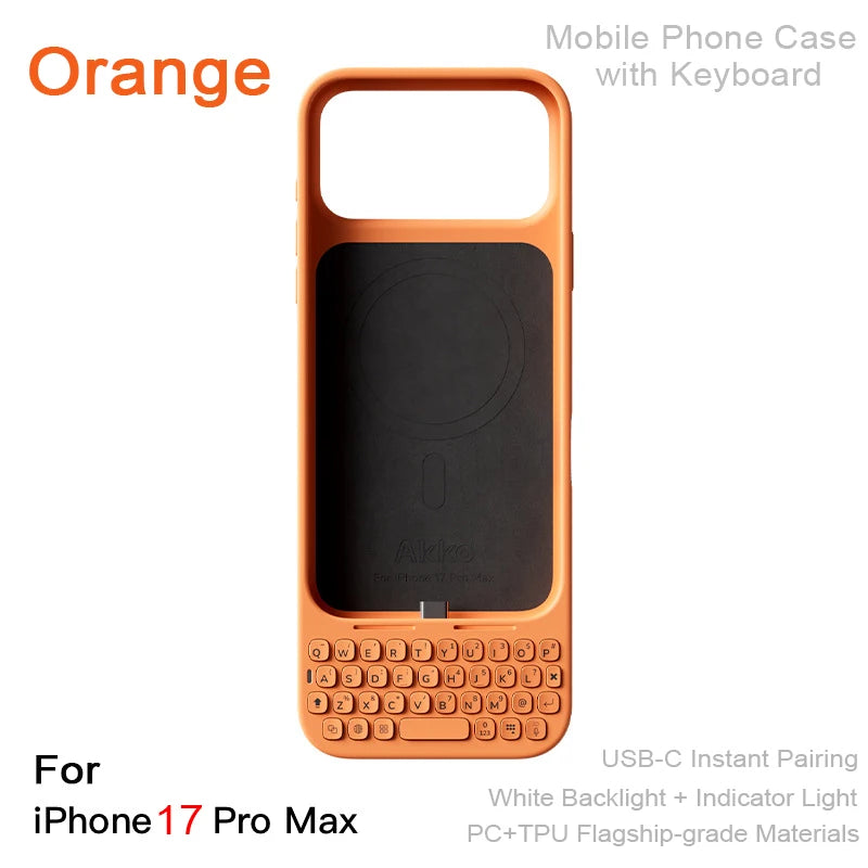 Mobile Phone Case with Keyboard All-in-One Magnetic-Attachment External Keyboard Phone Case For iPhone 16 Pro Max 17 Pro Max