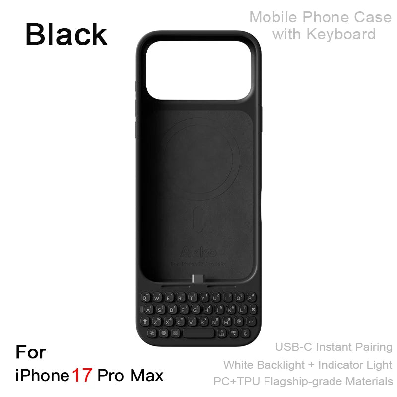 Mobile Phone Case with Keyboard All-in-One Magnetic-Attachment External Keyboard Phone Case For iPhone 16 Pro Max 17 Pro Max