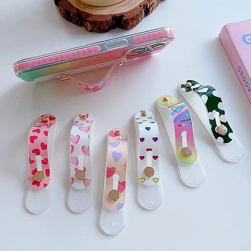 Phone Finger Ring Holder Portable Phone Grip Stand Telescopic Finger Strap Bracket Phone Accessories Universal Colorful Silicone
