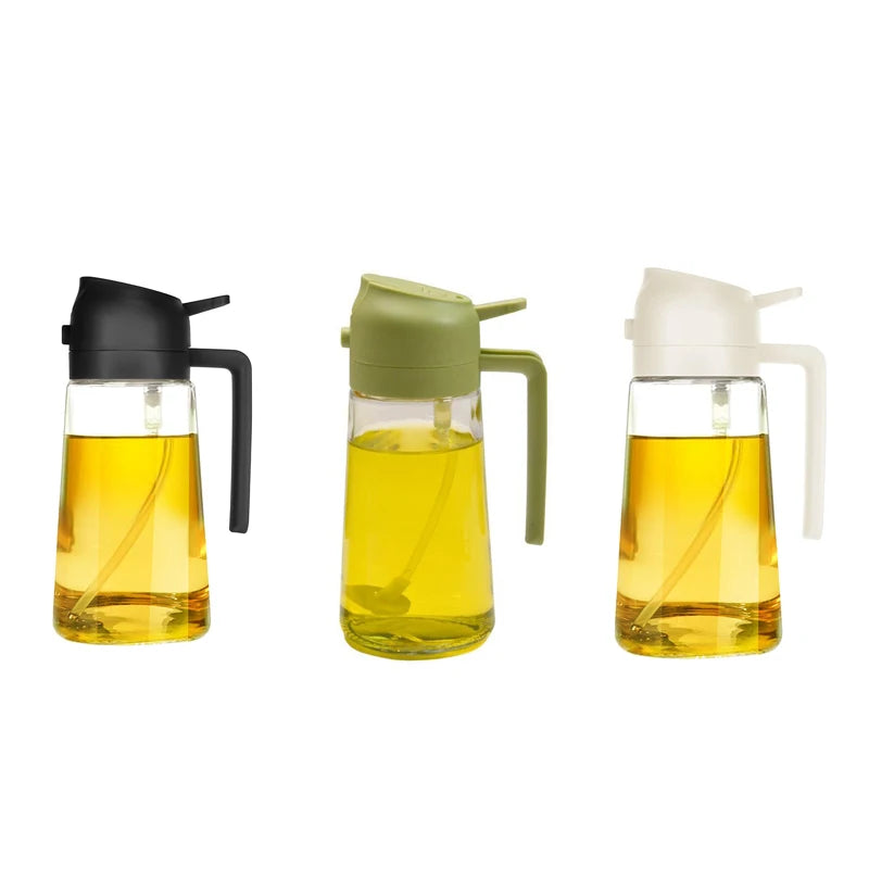 2in1 Glass Spray Oil Sprayer Bottle Spray Oil Dispenser Oil Jar Cruet BBQ Kitchen Baking Roasting Picnic Kitchen Tool
