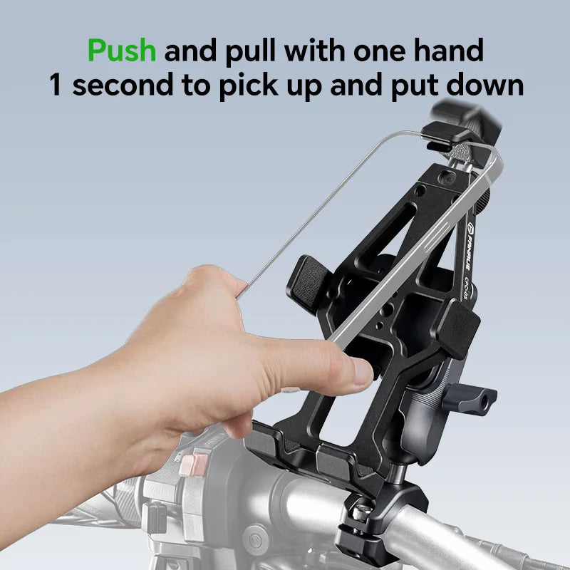 FANAUE Motorcycle Phone Holder Accessories 360° Rotatable Adjustable Aluminum Alloy Handlebar Phone Clamp Shock Absorption