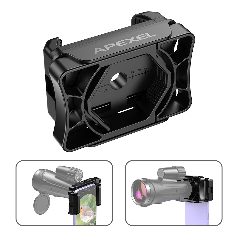 APEXEL Upgraded Phone Adapter Clip Mount for Binoculars Telescope Universal Mobile Phone Holder Connector Bracket Accessories