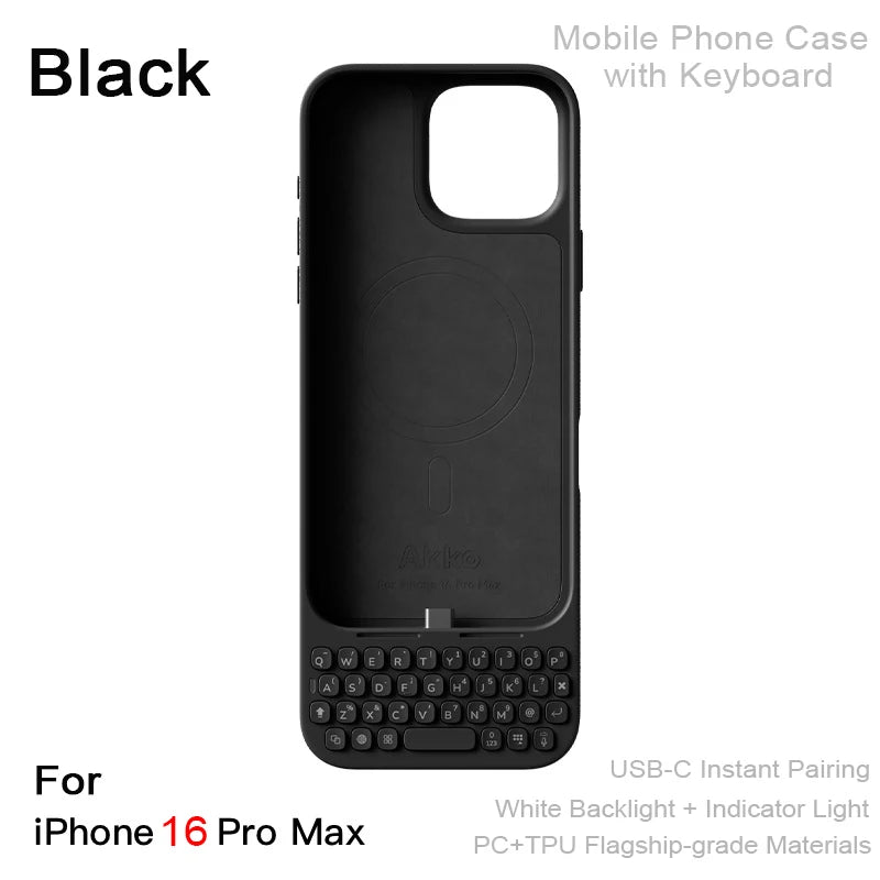 Mobile Phone Case with Keyboard All-in-One Magnetic-Attachment External Keyboard Phone Case For iPhone 16 Pro Max 17 Pro Max