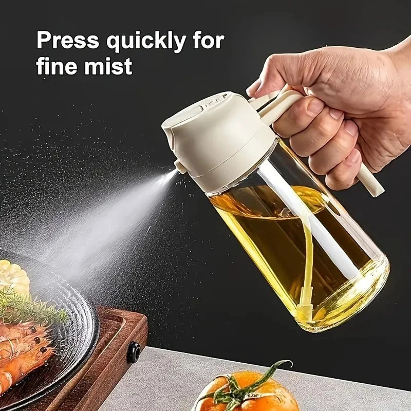 2 In1 Oil Spray Pot Kitchen Household Edible Olive Oil Sprayer Bottle Dispenser Oil Jar Atomized Cruet BBQ Roasting Picnic Tool