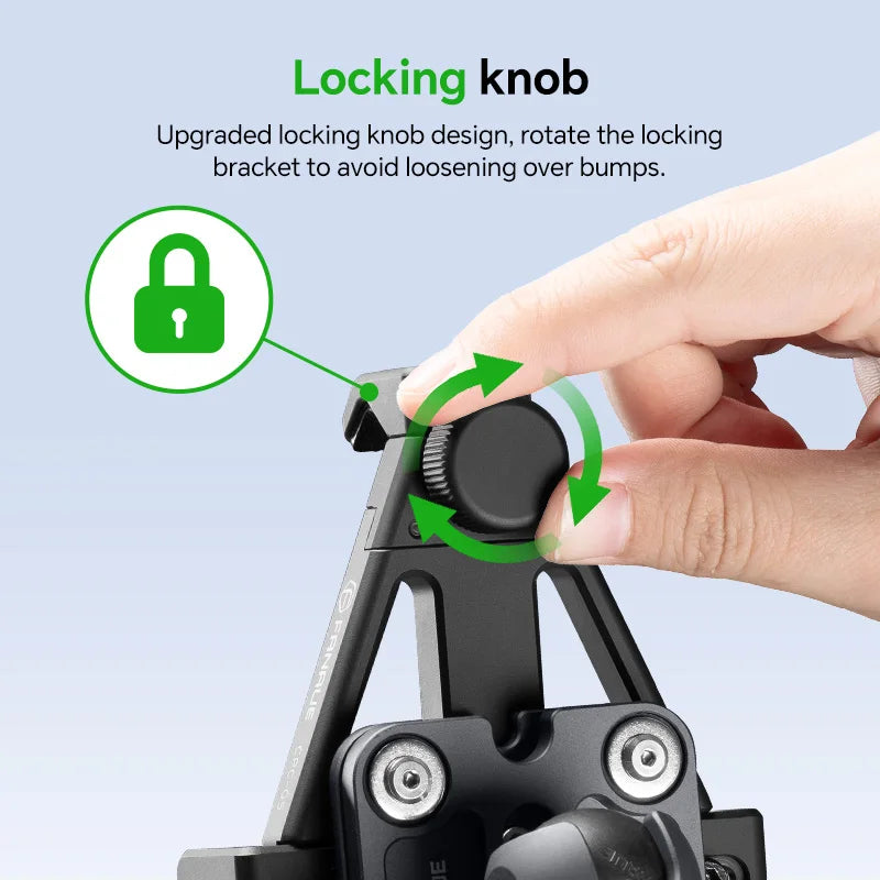 FANAUE Motorcycle Phone Holder Accessories 360° Rotatable Adjustable Aluminum Alloy Handlebar Phone Clamp Shock Absorption