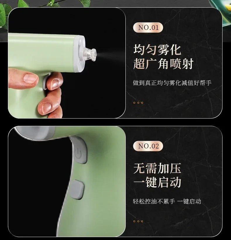 NEW USB Charging Electric Olive Oil Spray Bottle Dispenser For BBQ Kitchen Oil Sprayer  Soy Sauce Vinegar Storage BottleW