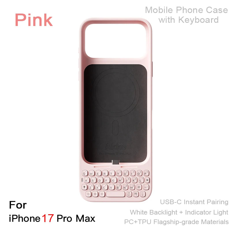 Mobile Phone Case with Keyboard All-in-One Magnetic-Attachment External Keyboard Phone Case For iPhone 16 Pro Max 17 Pro Max