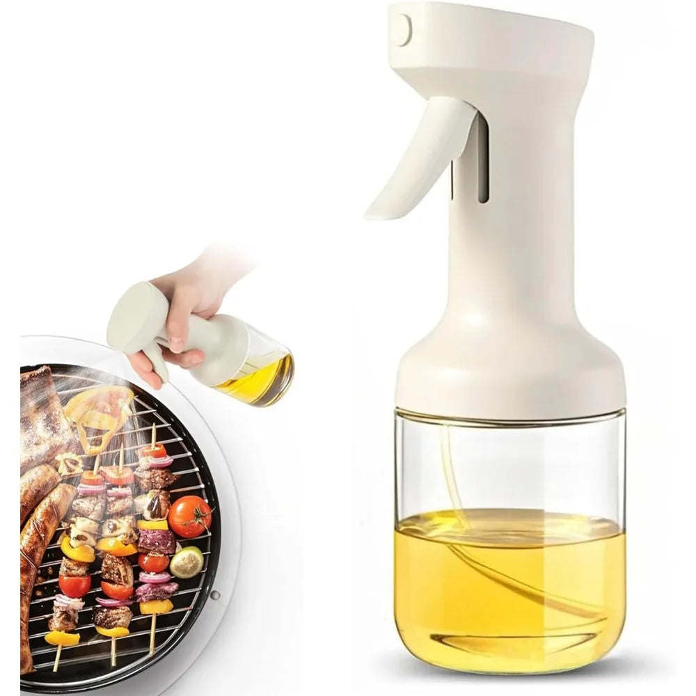 Oil Sprayer for Cooking 280ml Glass Oil Spray Bottle Wide Fan Mist Olive Oil Dispenser Air Fryer BBQ Salad Kitchen Tool