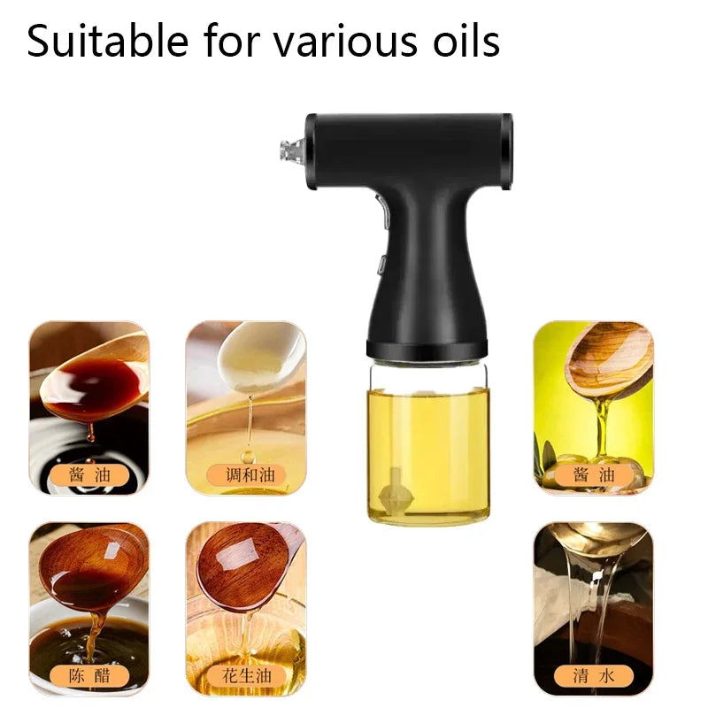 NEW USB Charging Electric Olive Oil Spray Bottle Dispenser For BBQ Kitchen Oil Sprayer  Soy Sauce Vinegar Storage BottleW