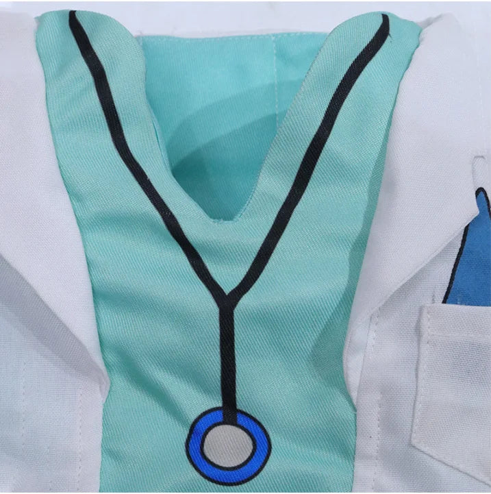 Pet Doctor Costume Veterinarian Scrubs with Lab Coat for Dogs