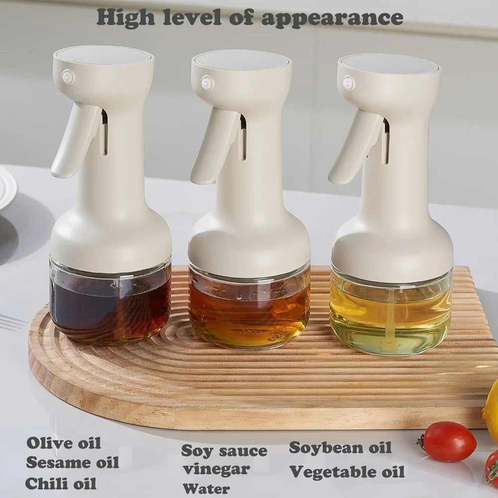 Oil Sprayer for Cooking 280ml Glass Oil Spray Bottle Wide Fan Mist Olive Oil Dispenser Air Fryer BBQ Salad Kitchen Tool