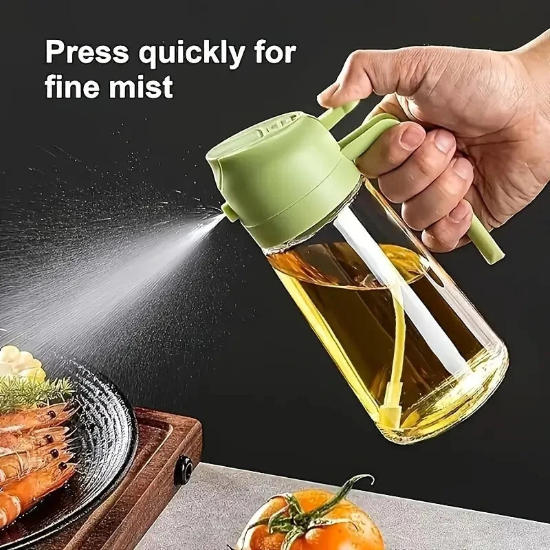 2 In1 Oil Spray Pot Kitchen Household Edible Olive Oil Sprayer Bottle Dispenser Oil Jar Atomized Cruet BBQ Roasting Picnic Tool