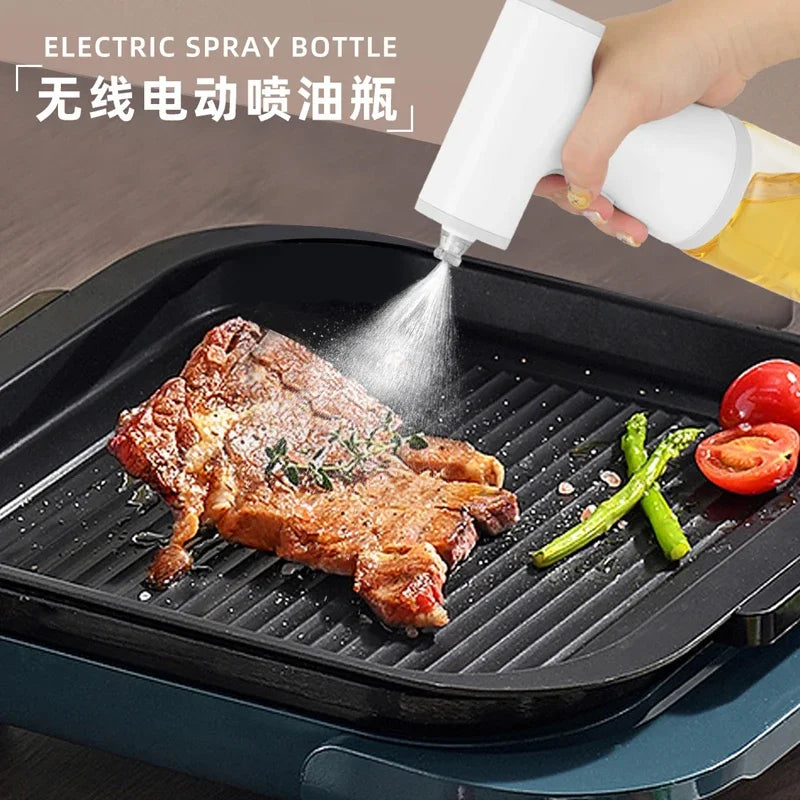 NEW USB Charging Electric Olive Oil Spray Bottle Dispenser For BBQ Kitchen Oil Sprayer  Soy Sauce Vinegar Storage BottleW