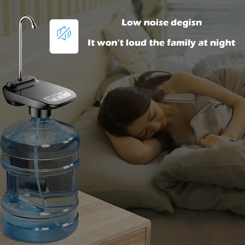 Automatic Water Dispenser Electric Water Gallon Bottle Barreled Pump USB Rechargeable Portable Drink Dispenser with Tray