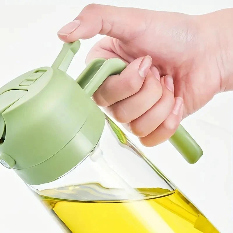 2 In1 Oil Spray Pot Kitchen Household Edible Olive Oil Sprayer Bottle Dispenser Oil Jar Atomized Cruet BBQ Roasting Picnic Tool