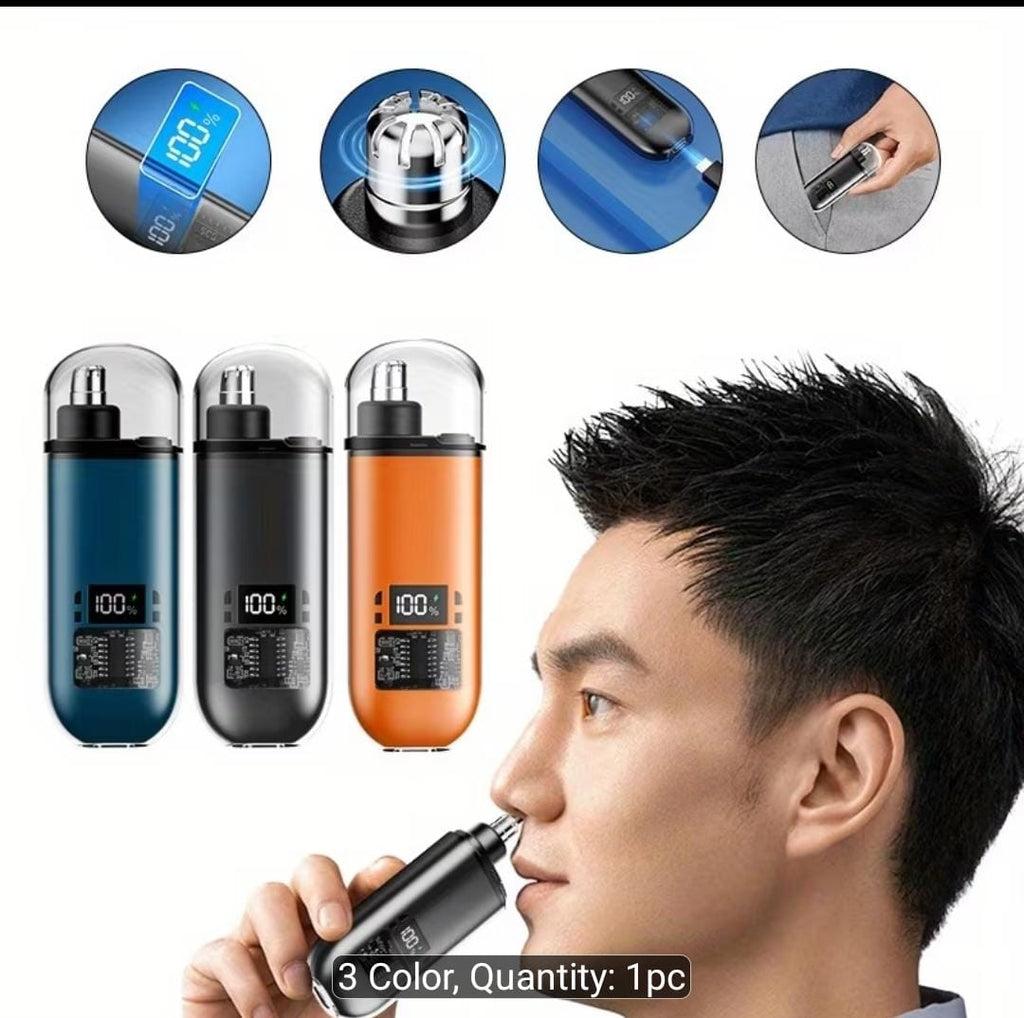 Rechargeable Electric Nose &amp; Ear Hair Trimmer with LED Display. Key Features: