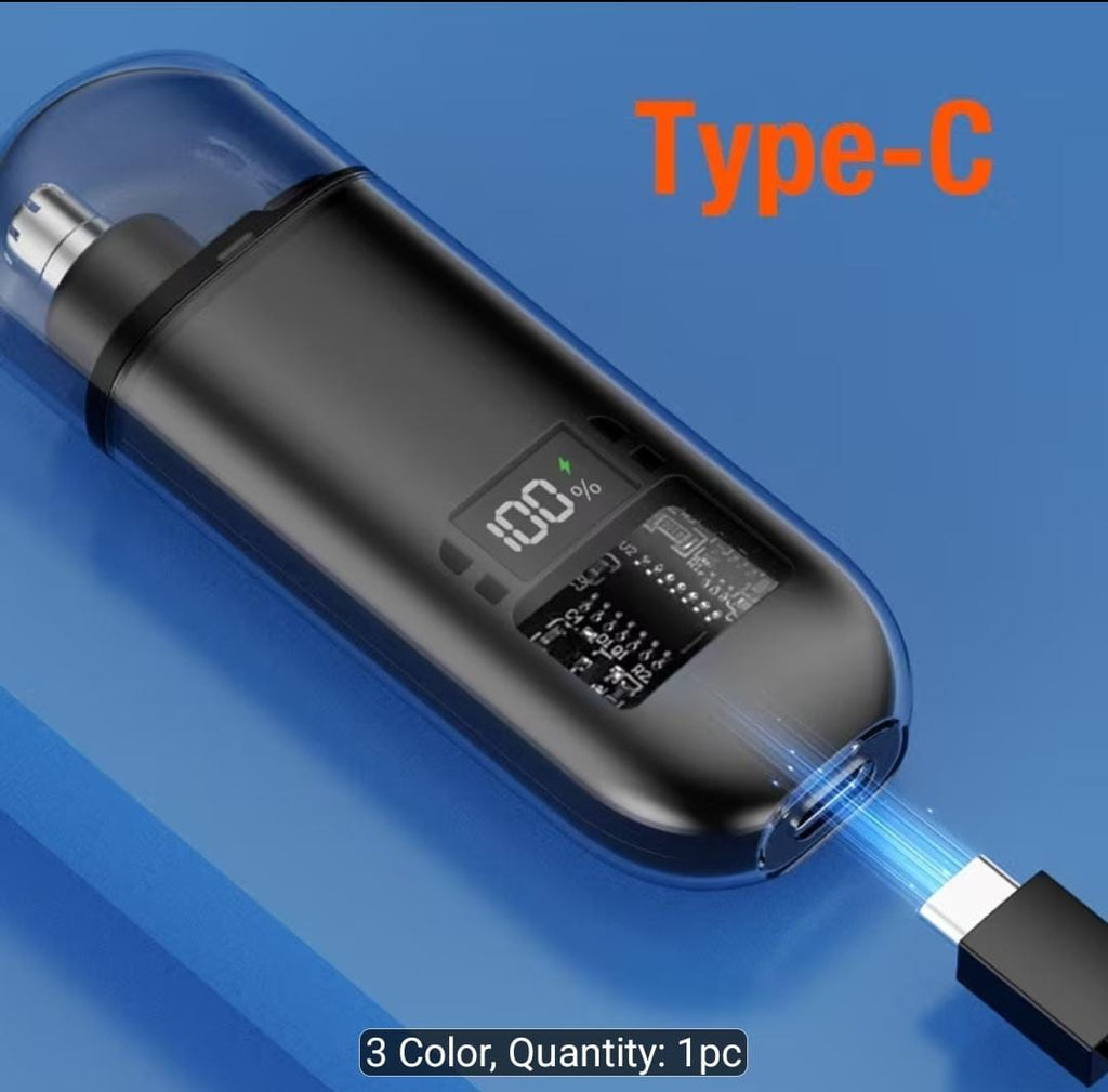 Rechargeable Electric Nose &amp; Ear Hair Trimmer with LED Display. Key Features:
