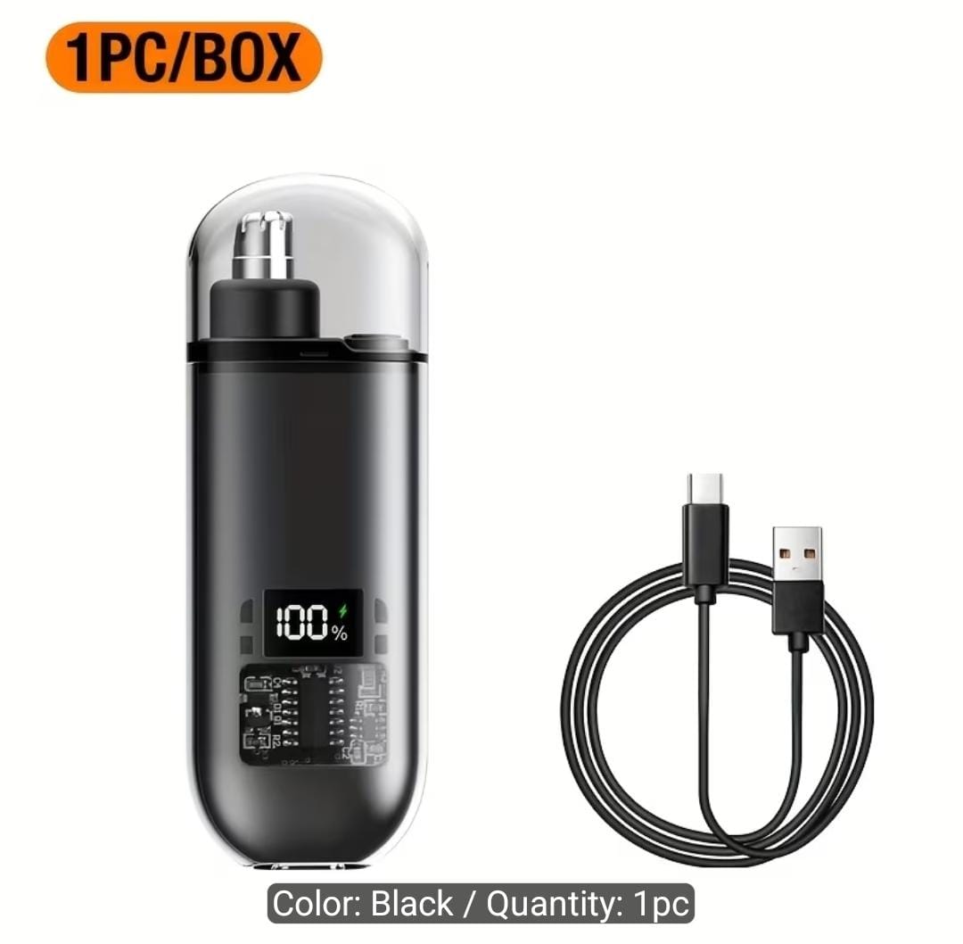 Rechargeable Electric Nose &amp; Ear Hair Trimmer with LED Display. Key Features: